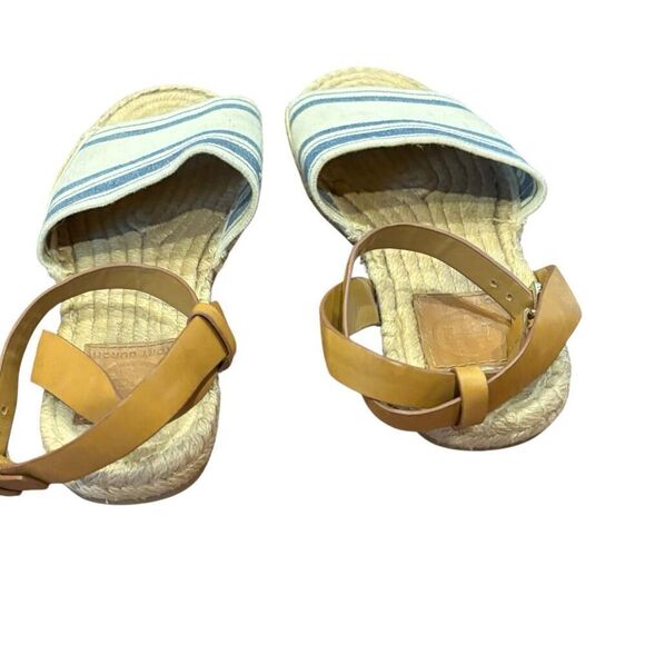 Tory Burch Awning Stripe Canvas Espadrille Sandal Size 7 - Picture 3 of 8